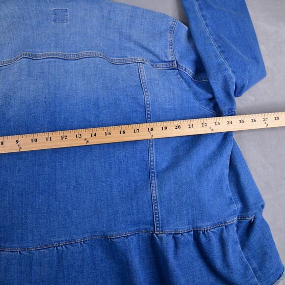 J. Jill Womens Jacket Plus Size 2X Trucker Medium Wash Denim Jean - Picture 8 of 8
